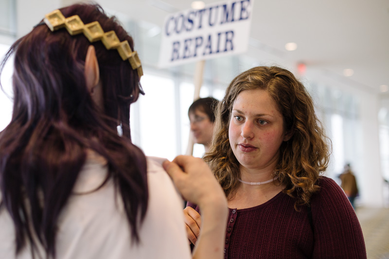 A costume repair station at Youmacon