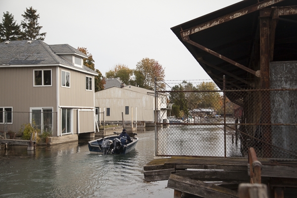 A canal in the Jefferson-Chalmers neighborhood