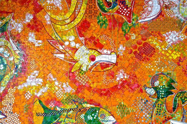 "Voyage," an artwork in the People Mover's Joe Louis Arena station