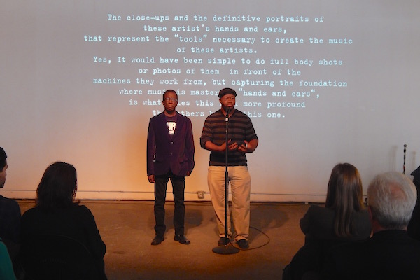 John Collins (left) and Cornelius Harris of Underground Resistance get the ball rolling