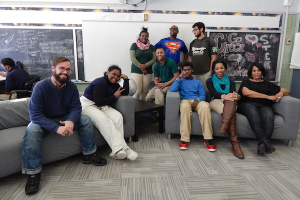 Mike Madej with Cody High Students