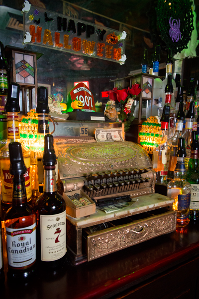 The cash register at Abick's Bar