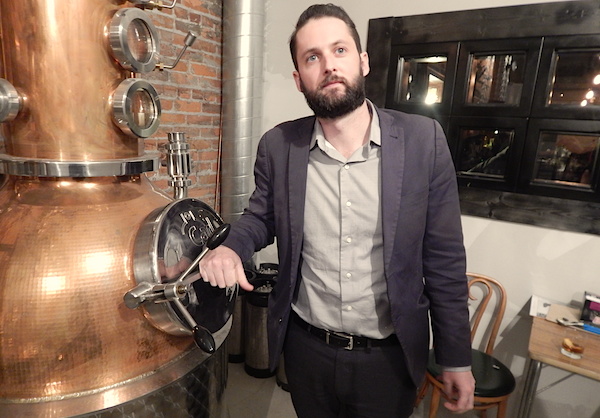 Michael Forsyth in the production area of Detroit City DIstillery