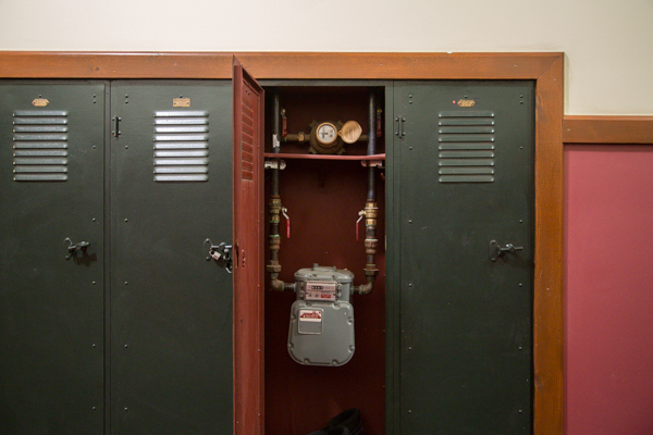 School lockers converted to house a meter