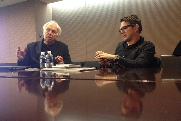 Dimitri Hegemann with Mario Husten of Holzmarkt in conference room at Office of the Mayor of Detroit