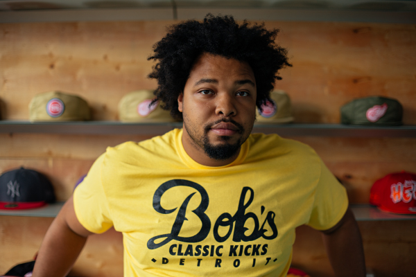 Christian Dorsey, co-owner of Bob's Classic Kicks on Woodward at Forest