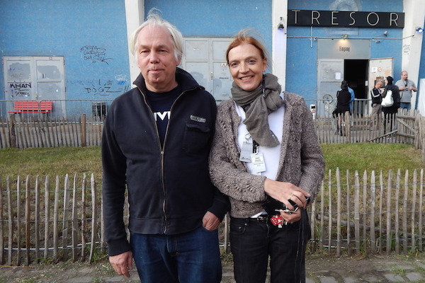 Tresor and Atonal founder Dimitri Hegemann with Regina Baer at Kraftwerk Berlin