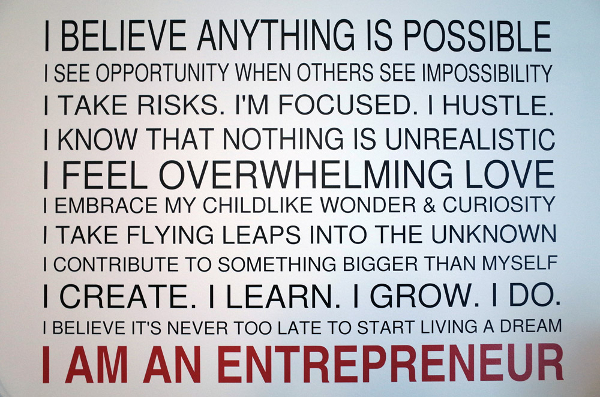 A graphic installation in the Zagreb Entrepreneurship Incubator office