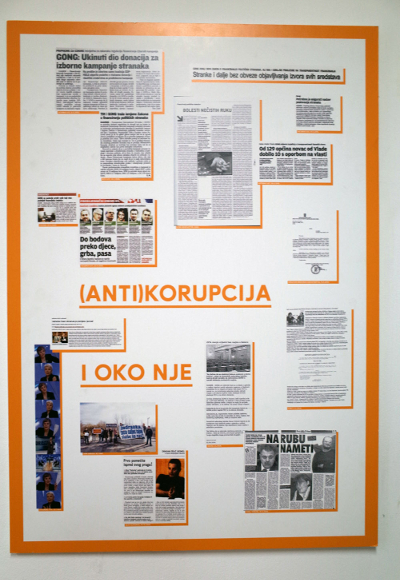 A poster showing GONG's anti-corruption work