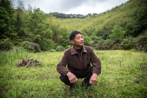 A tea farmer in the WuYi Shan Mountains