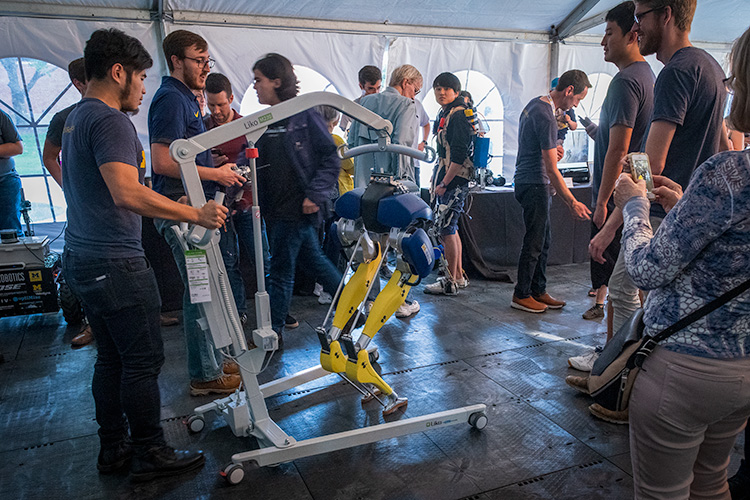 Robot prototype on display at a recent U-M robotics event