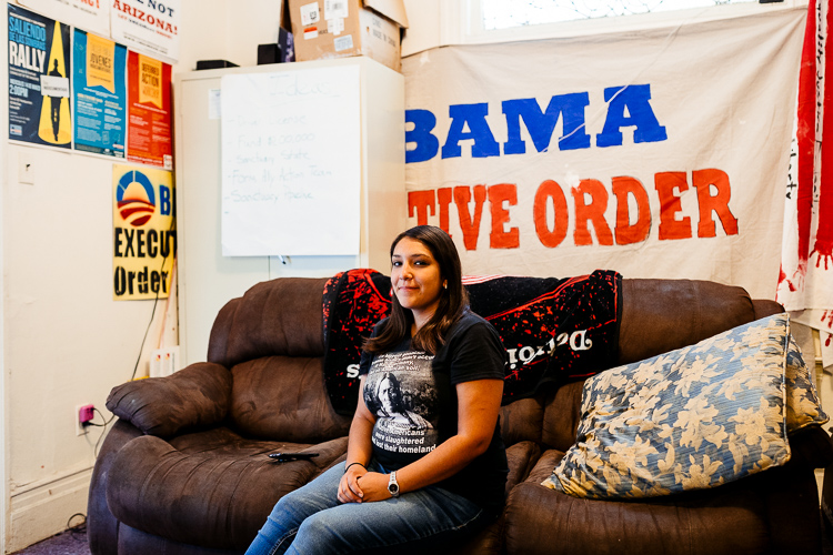Magdaleno in One Michigan's headquarters