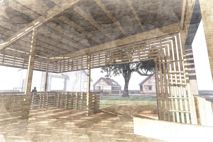 Rendering of the pavilion at the San Juan park