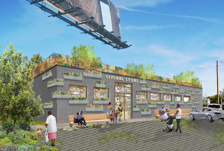 Rendering of Neighborhood Grocery -- Herman Kiefer Development LLC