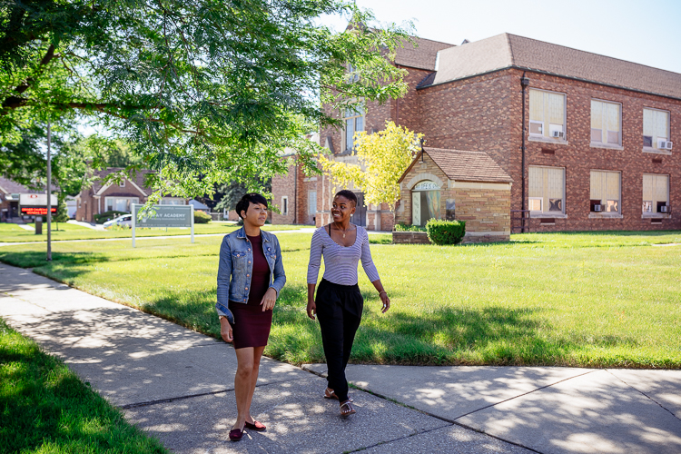 Ward and Bradley outside St. Suzanne's