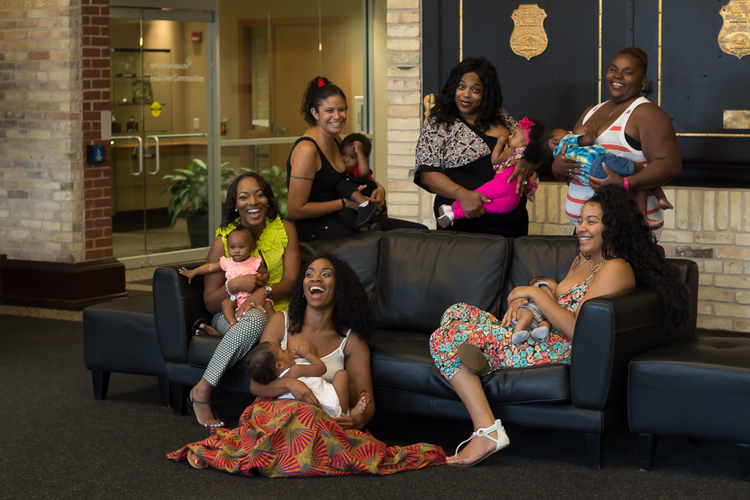 Participants in the HUGS breastfeeding support group at Strong Beginnings - photo courtesy of Spectrum Health Beat
