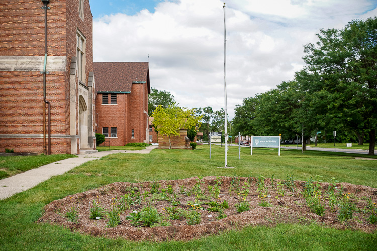 Rain garden outside St. Suzanne