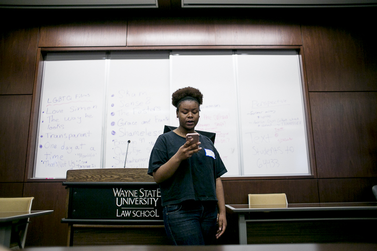 Detroit Poet Laureate Imani Nichele reads a work