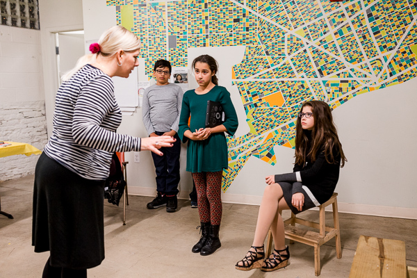 Acting teacher, Melissa Garcia with her students from the Matrix School of Theatre Playwriting & Performance Class