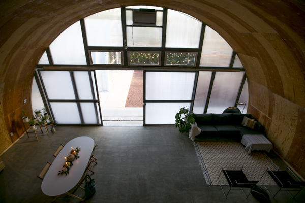 Interior of a quonset hut