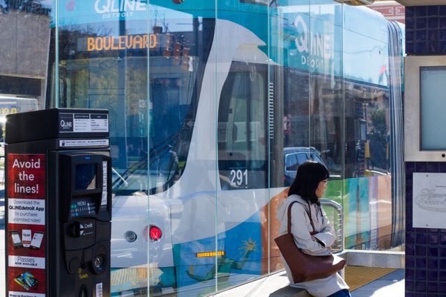 Terminal stop on the QLine streetcar