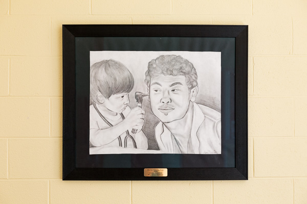 Drawing by Alana Baldwin that now hangs in the waiting room at Beaumont Teen Health Center