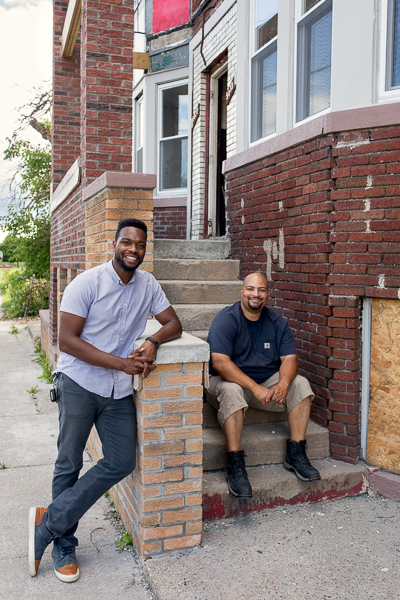 David Alade (left) of Century Partners with Stephen Harris of Rebound Construction