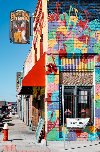 A mural outside the Butcher's Inn