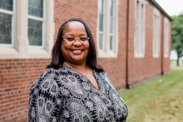 Kenyetta Campbell outside of the Cody Rouge Community Action Alliance's office space in Don Bosco Hall