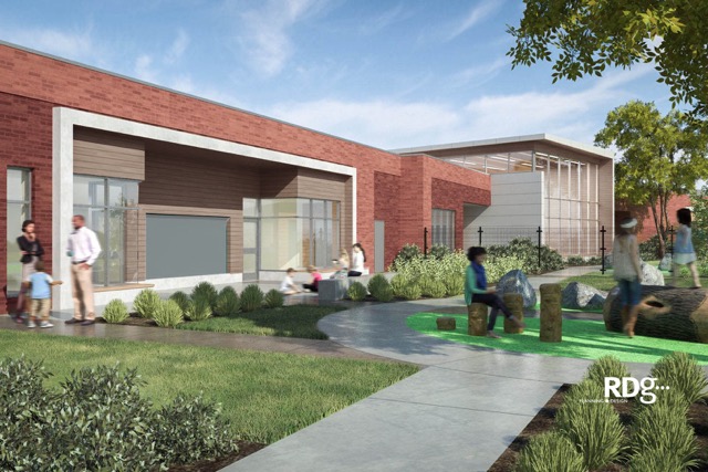 Rendering of Flint's early childhood education center