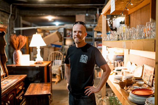 Egger inside his shop, D&D Storage