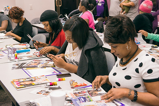 Mothers at a WIN meeting - photo by Doug Coombe