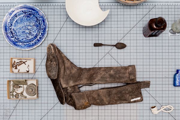 Items excavated from the foundation of the Renaissance Center