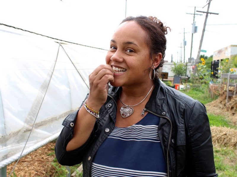 Tepfirah Rushdan chows down on red clover heads