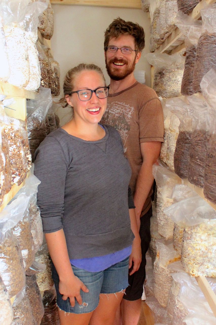 Deana Wojcik (left) and Chris Carrier of Detroit Mushroom Factory
