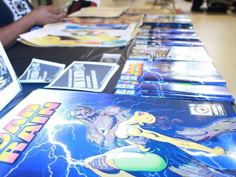 Comic books at a vendor display