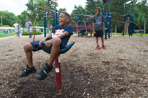 Kids having fun at the Palmer Park playground