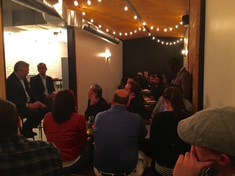 Jason Raznick, founder of Benzinga left and entrepreneur and investor Sean Ammirati right