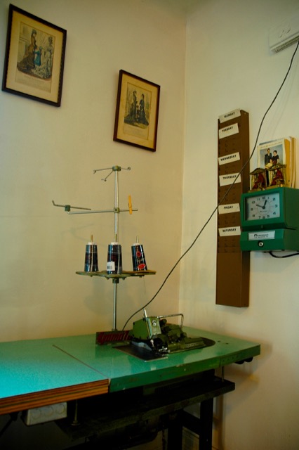 Sewing machinery and punch clock