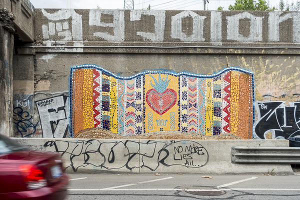 Mosaic on a viaduct in Southwest Detroit