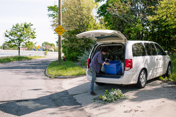 Filling up the minivan