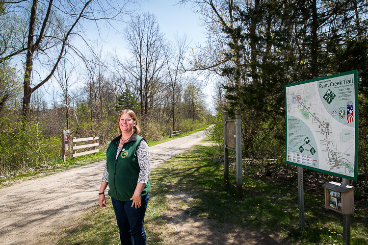Kristen Bennett at the Paint Creek Trail. Photo by David Lewinski.