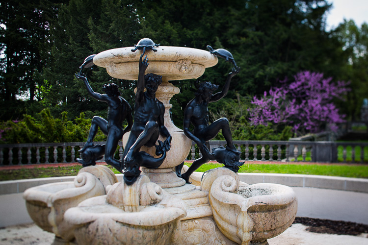 A sculpture in the Triton Pool