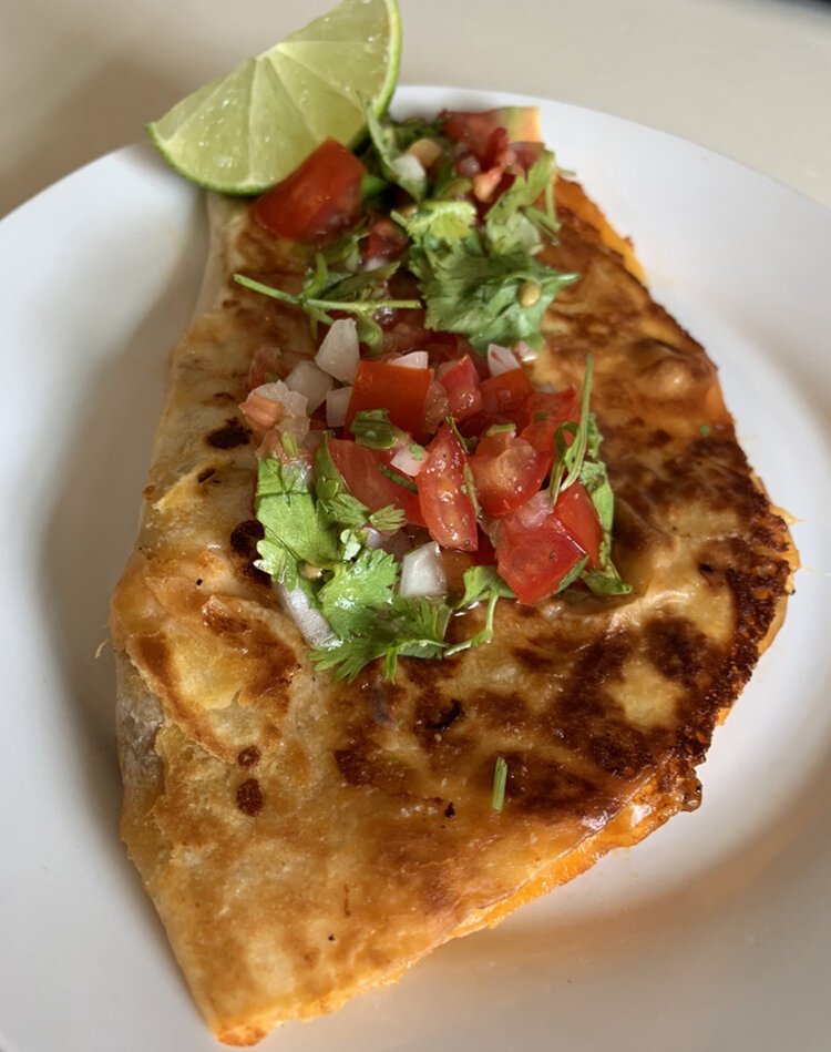 Campers built skills around the food they prepared, like this quesadilla.