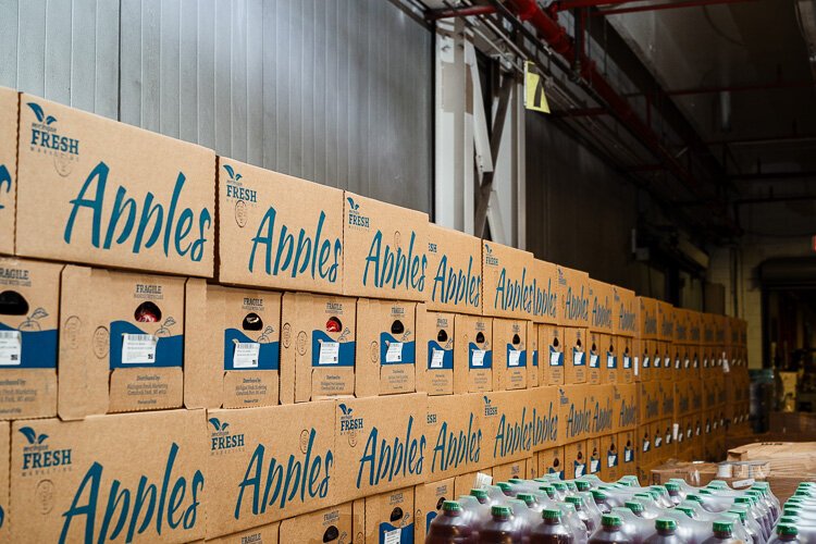 Food in Gleaners' warehouse.