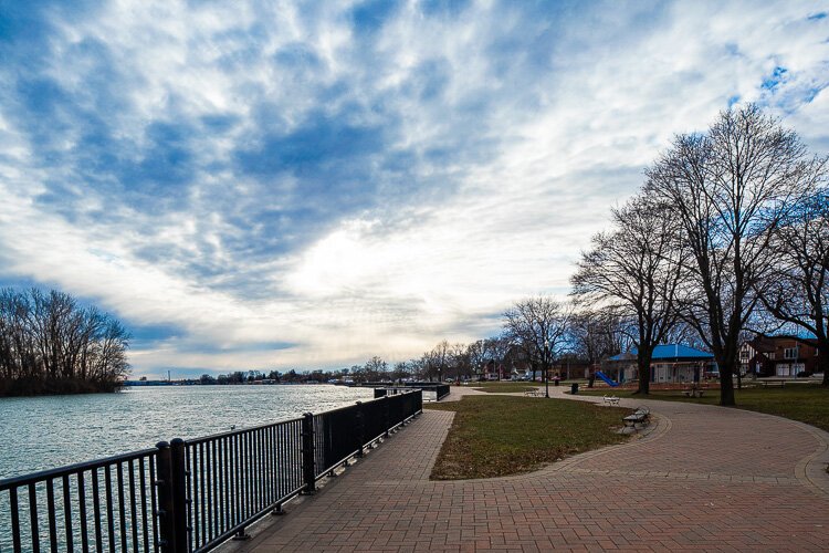 View of the Detroit River from Dingell Park in Ecorse.