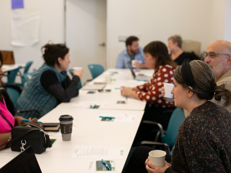 Detroit SOUP stakeholders disucss the dinner's future at Build Institute.