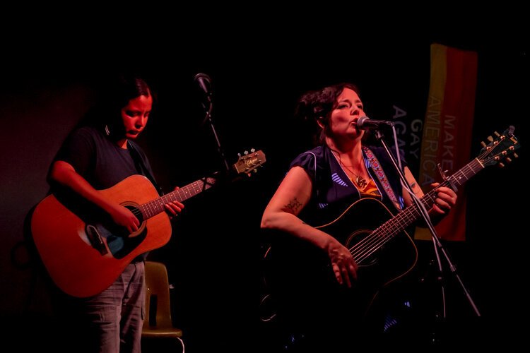 Sarah Torres and Lillian Lee. at Ghost Light Open Mic.