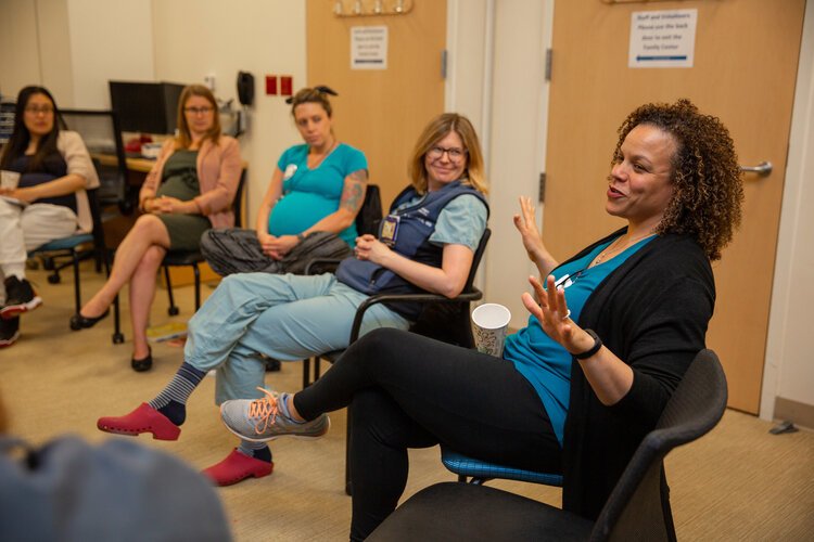 A centering pregnancy group at the University of Michigan.