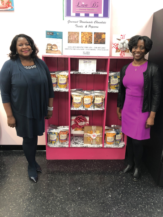 Shawntay Dixon visiting Lisa D's on Small Business Saturday. Photo courtesy the GLWBC.